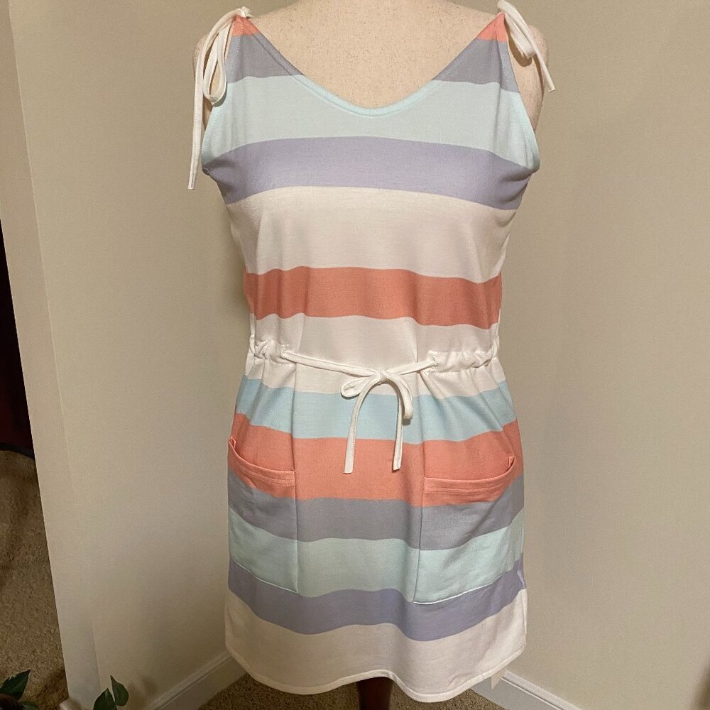 Belinda Pastel Striped Summer Dress Size Medium